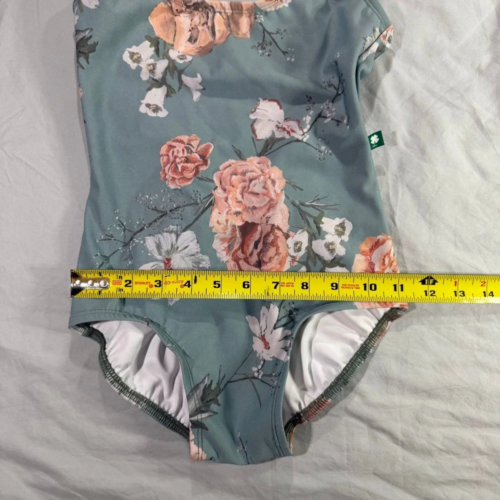 Luckyleo Dancewear Blue Antoinette Crescent Floral Leotard Scoop Neck XS‎ - Picture 5 of 8